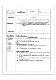 English worksheet: Lesson plan