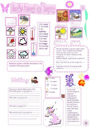 English Worksheet: Weather forecast and Seasons