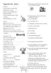 English Worksheet: Abba - Happy New Year