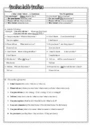 English worksheet: questions inside questions
