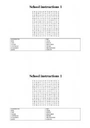 English worksheet: SCHOOL INSTRUCTIONS