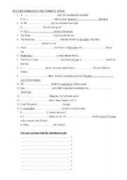 English Worksheet: present simple, present continuous, past simple, present perfect (+key)