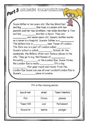 English Worksheet: Susan Miller - Reading Comprehension part 2/3 (3 WS+key)