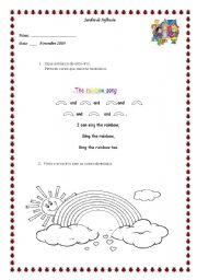 English worksheet: Rainbow colours