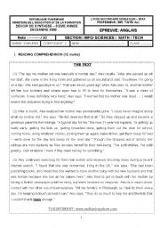 English Worksheet: English test