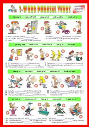 English Worksheet: Second series of 3-Word Phrasal Verbs. Exercises (Part 2/3). Key included!!!