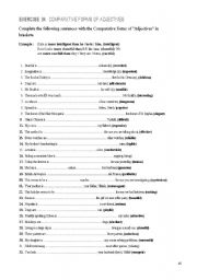 English Worksheet: comparative