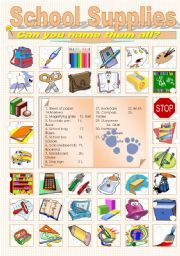 English Worksheet: SCHOOL OBJECTS