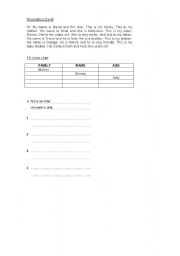 English worksheet: Read about David