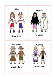 English Worksheet: Nationalities- set 1