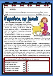 English Worksheet: NAPOLEON, MY FRIEND ( 2 PAGES )