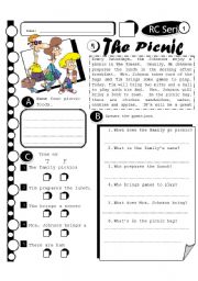 RC Series 05 The Picnic-Level 1 (Fully Editable + Answer Key)