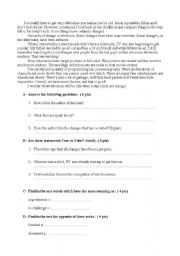 English worksheet: Reading Comprehension 