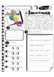 English Worksheet: RC Series 04 Smartman - Level1 (Fully Editable + Answer Key)