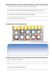 English Worksheet: Santas Daily routine -2nd part