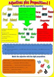 English Worksheet: Adjectives plus prepositions II - OF, TO, WITH