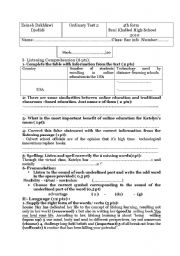 Ordinary test n 2 for the 4 th form