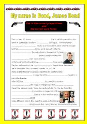 Preposition and verb form exercise with James Bond