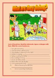 English Worksheet: Present continuous activity