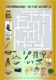 English Worksheet: Crossword - In The House 3 (Hard)