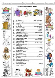 English Worksheet: PRESENT CONTINUOUS 