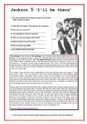 English Worksheet: the Jackson 5 Ill be there