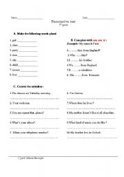 English worksheet: Summative test