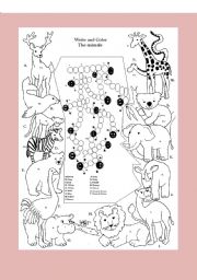 English Worksheet: animal table