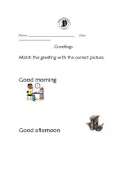 English worksheet: Greetings