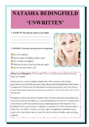 English Worksheet: Natasha Bedingfield Unwritten