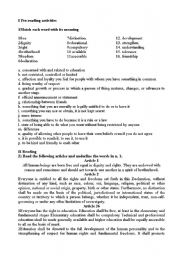 English Worksheet: Human rights