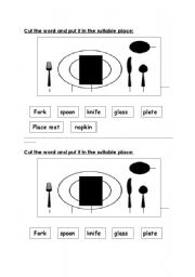 English Worksheet: Setting the table