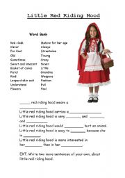 English Worksheet: Little red riding hood vocabulary task