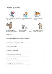 English Worksheet: present continuous