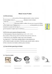 English worksheet: Climate/Weather/Seasons