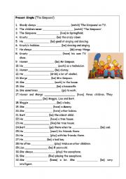 English Worksheet: Present Simple: The Simpsons