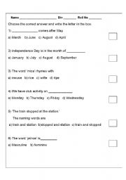 English worksheet: English Practise Worksheet