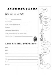 English worksheet: Intro sheet 