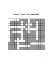 English worksheet: Australian wildlife crossword puzzle