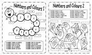 English Worksheet: NUMBERS   +  COLOURS  ---  B&W