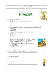 English Worksheet: The Simpsons Movie