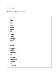 English worksheet: clothes vocabulary