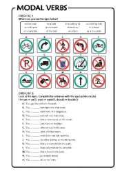 English Worksheet: Modal Verbs - Possibility, Prohibition & Permission