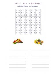 English worksheet: Fruit and Vegetables