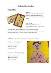 English worksheet: Operation Game - Instructions