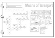 English Worksheet: Means of transport: crossword