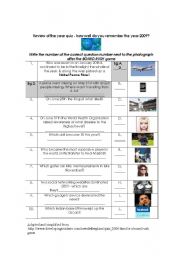 English Worksheet: REVIEW OF 2009 - Gen Knowledge BOARD RUSH GAME using all 4 skills