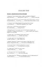 English worksheet: English test