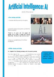 English Worksheet: Artificial Intelligence - the film
