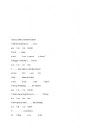 English worksheet: circle the correct item